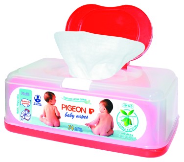 Pigeon – Caja abre fácil de toallitas húmedas para la limpieza de tu bebé x  74 unidades