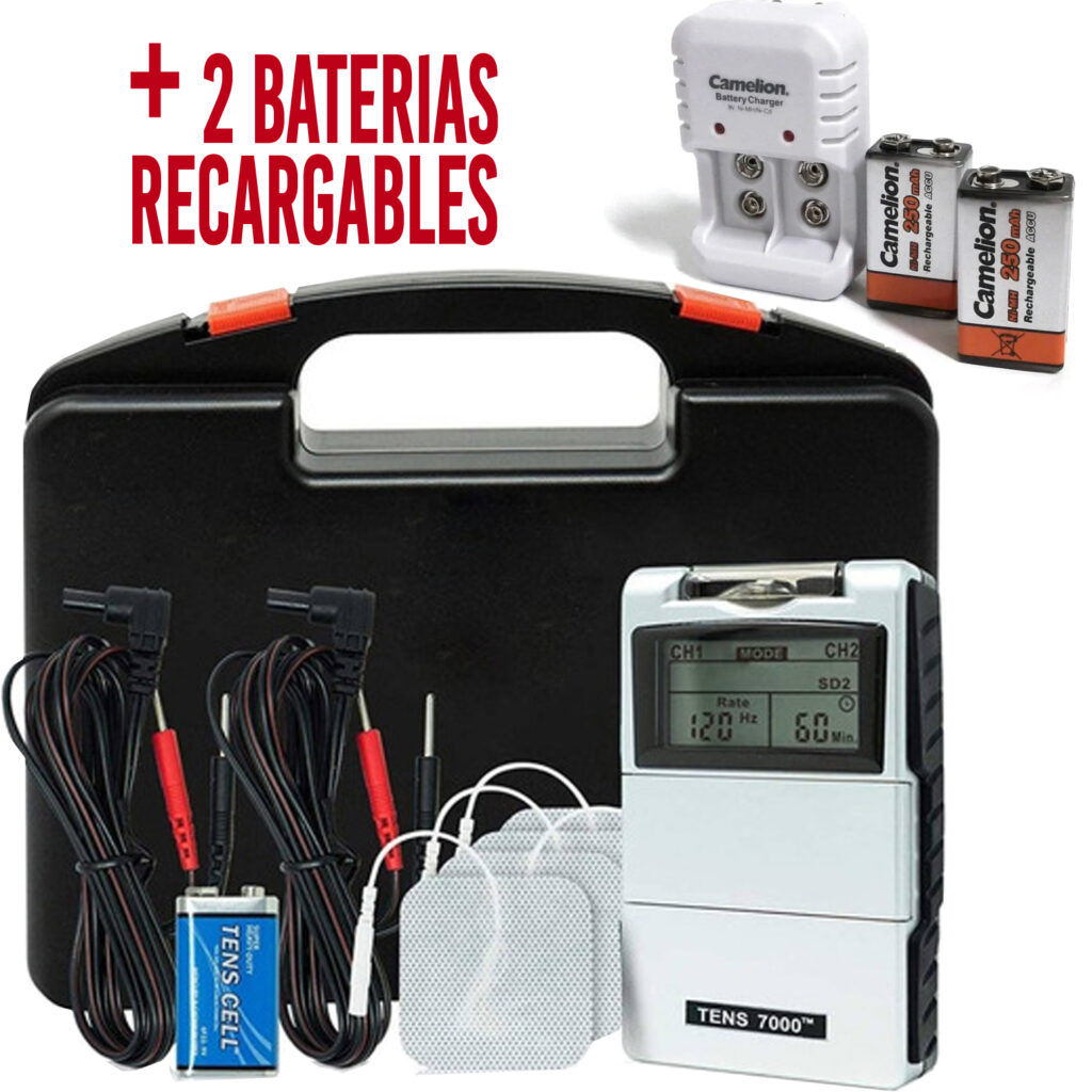 Electroestimulador Tens 7000 + 2 Baterias Recargables | Bebés y Salud