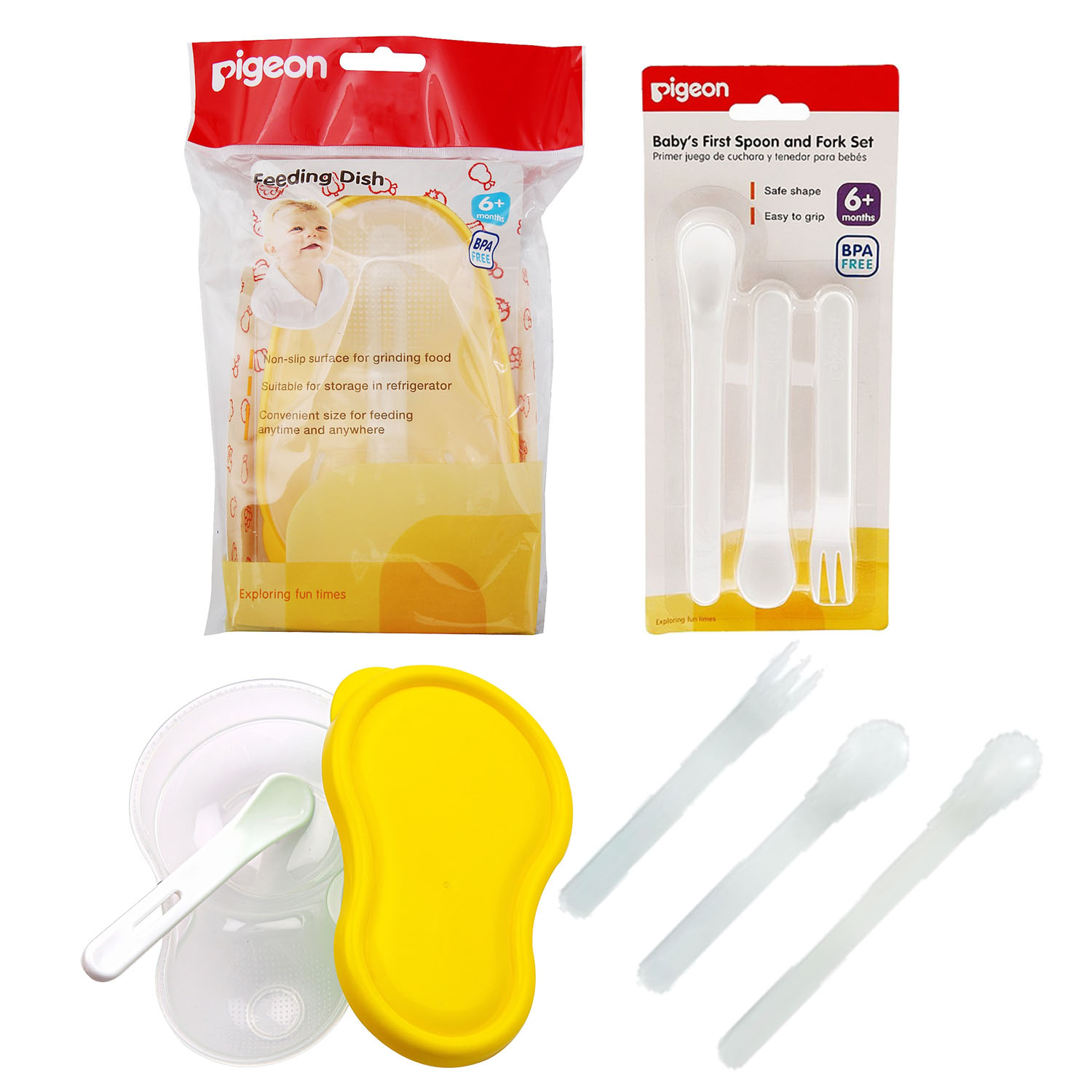 plato y cubiertos para bebes Pigeon 001